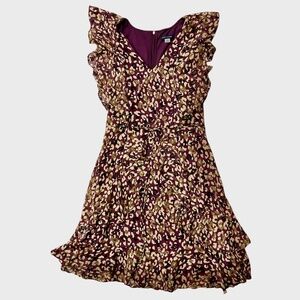 Beautiful Tommy Hilfiger Cranberry Floral Ruffle Tie Dress - Size 4